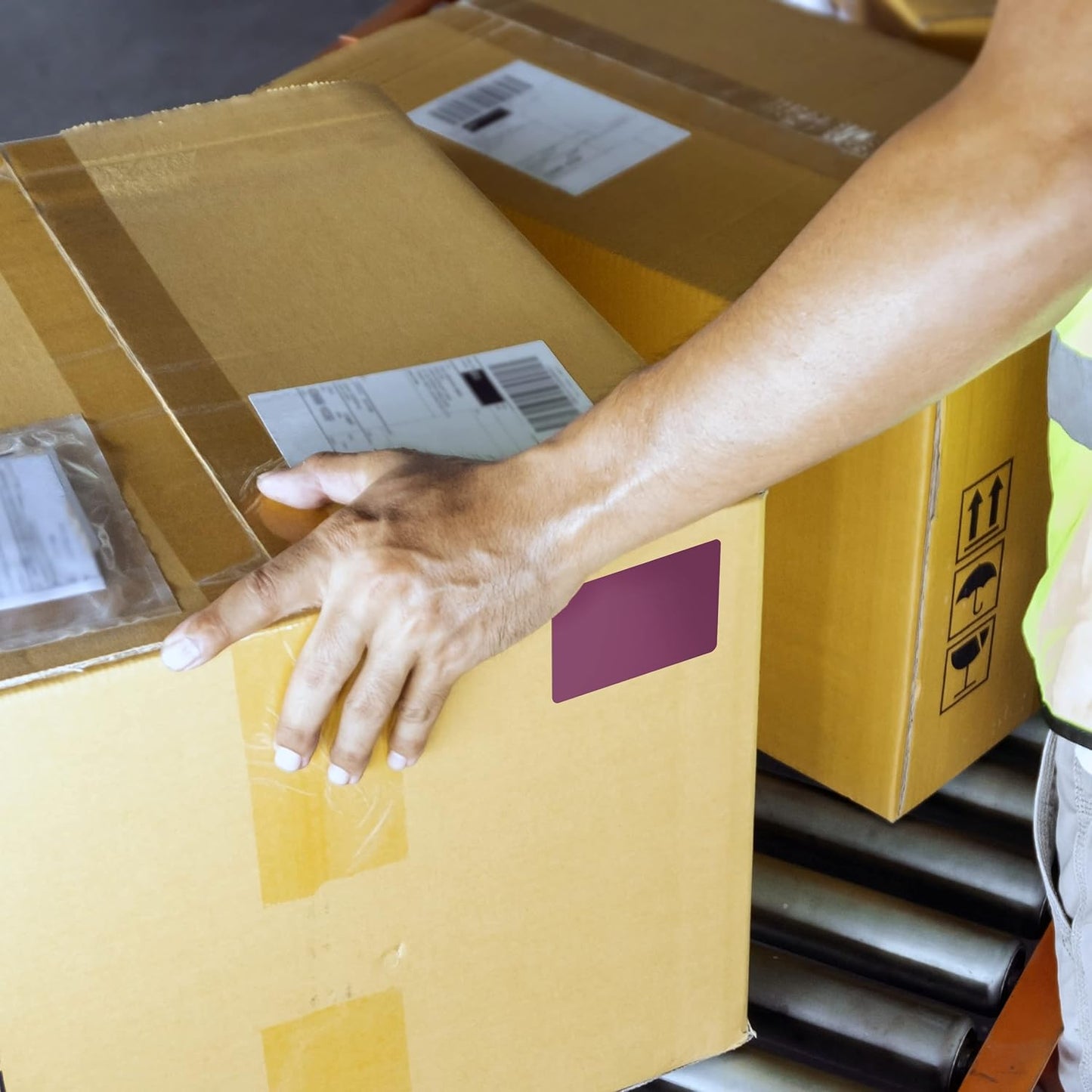 Kenco Color Coding 3 X 5 Rectangle Labels, Inventory Control Stickers 500 Labels Per Roll, Made in The USA (Purple)