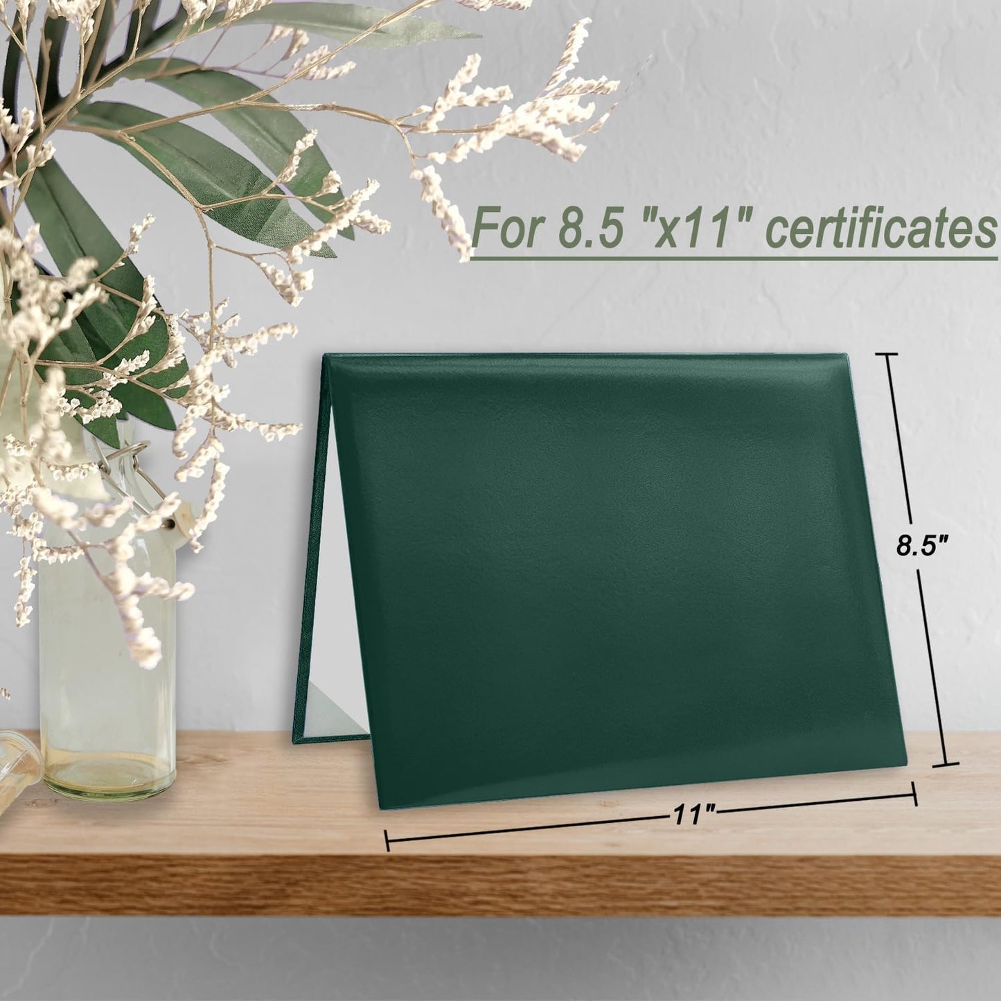 Certificate Holders 8.5"x11" Graduation Diploma Cover Document Leather Folders,Forest green-20 Pack
