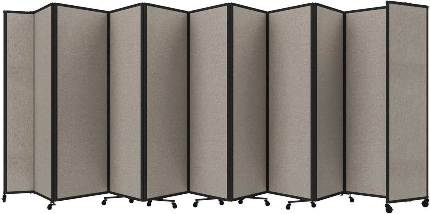 Versare Room Divider 360 Portable Wall Partition | Folding Panels | Large Freestanding Divider | Locking Wheels | Temporary Room Separator