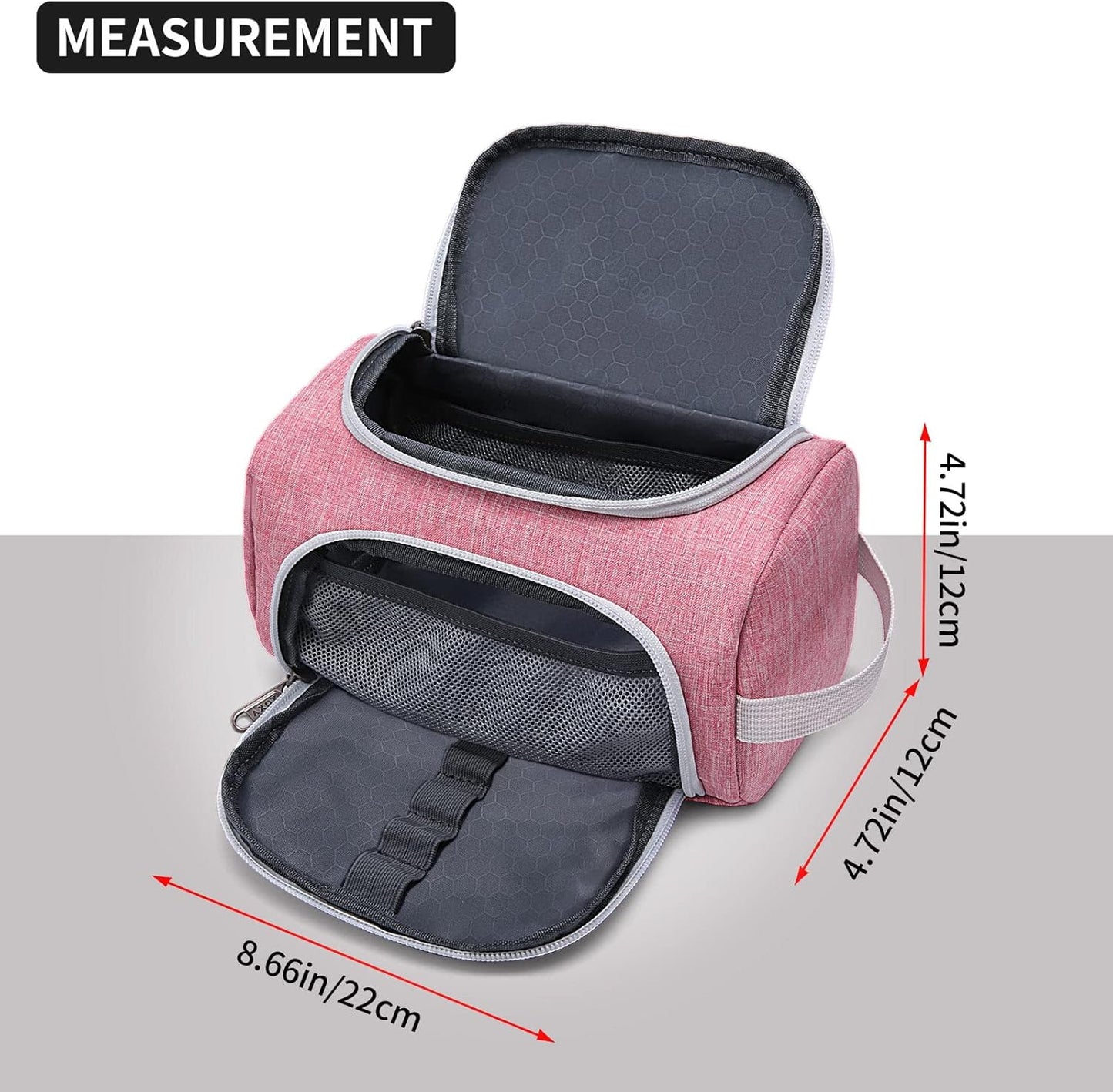 XQXA Extra Large Capacity Pencil Case Organizer, Multifunctional Pencil Pouch with Compartmens, Travel Simple Stationery Bag, Nylon Pencil Bag for Adults (Pink)