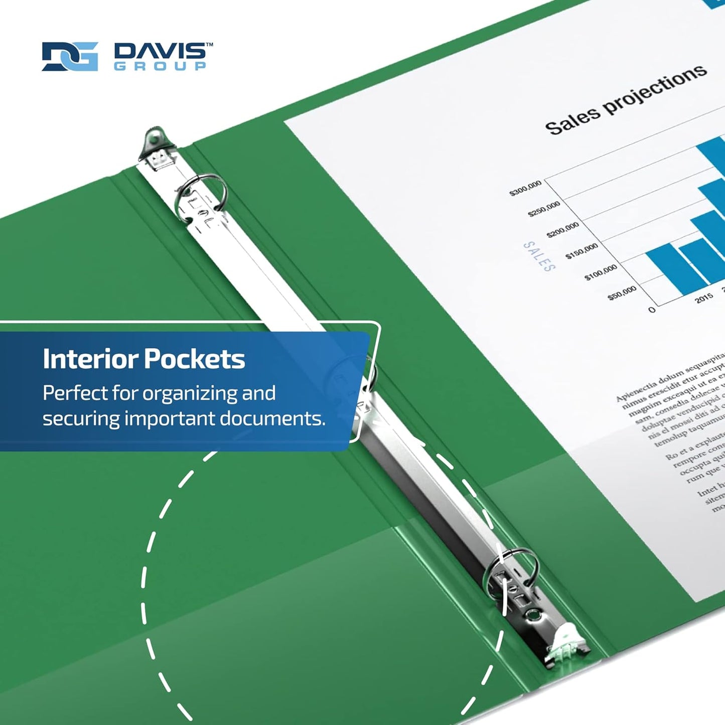 Easyview Premium 3-Ring Binders with Clear-View Covers and Round Rings, Binders for School or Office, 3 Inch, Pack of 6, Green
