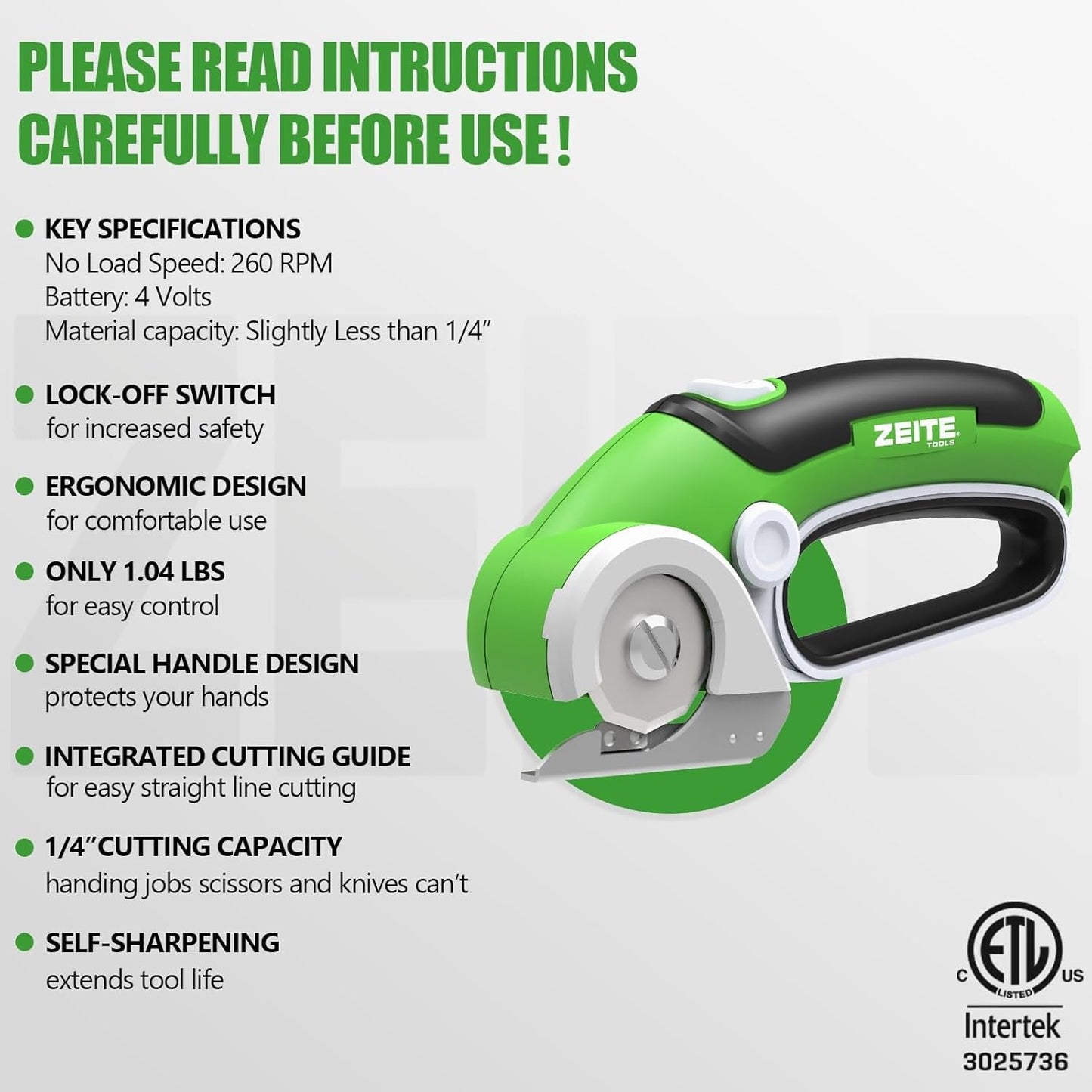 ZEITE 4V Cardboard Box Cutter,Cordless Electric Scissors,with 2 Blades,Storage Box,USB Charging Cable,Max Cutting 1/4",Ideal for Cardboard,Thin Carpet & Plastic Recycling,Easy to Hold and Safe