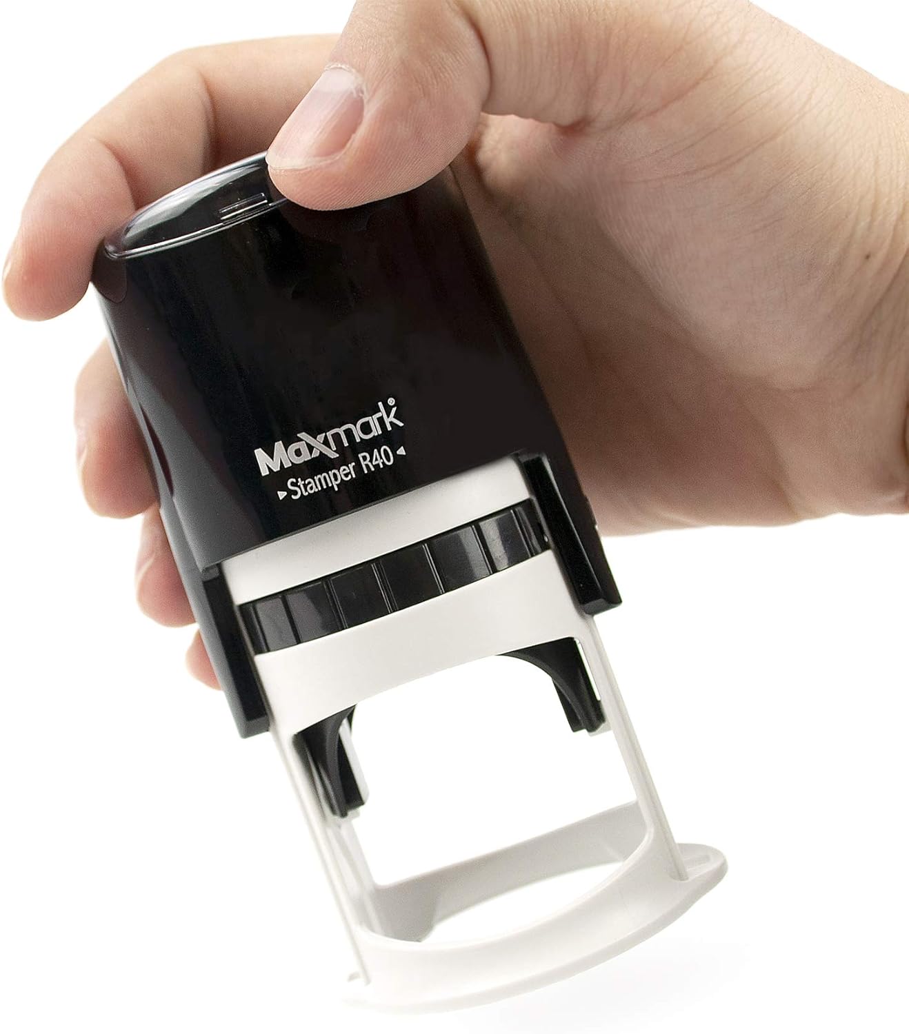 Round Notary Stamp for State of Maine- Self Inking Stamp - Top Brand Unit with Bottom Locking Cover for Longer Lasting Stamp - 5 Year Warranty