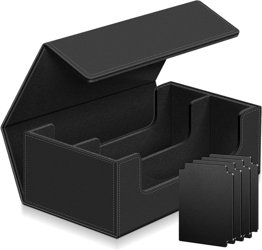 1200+ Card Deck Case for Trading Cards, Leather Commander Card Storage Box Magnetic Card Holder Fit for MTG TCG and Sport Cards