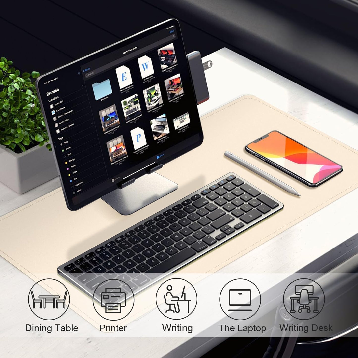 Leather Desk Pad Protector, Desk Mat, Large Mouse Pad, Non-Slip Desk Blotter, Office Laptop Desk Pad, PU Leather Desk Writing Pad for Office and Home (Beige, 31.5" x 15.7")