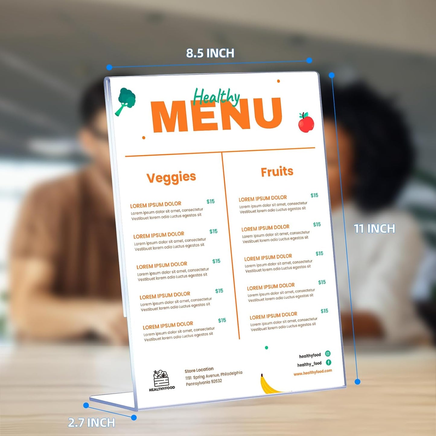 12 Pack Acrylic Sign Holder 8.5 x 11, Clear Plastic Display Stands for Tabletop, L-Shape Acrylic Stands for Flyers, Documents, Office, Restaurants, Vertical Sign Holder 8.5x11 for Desktop