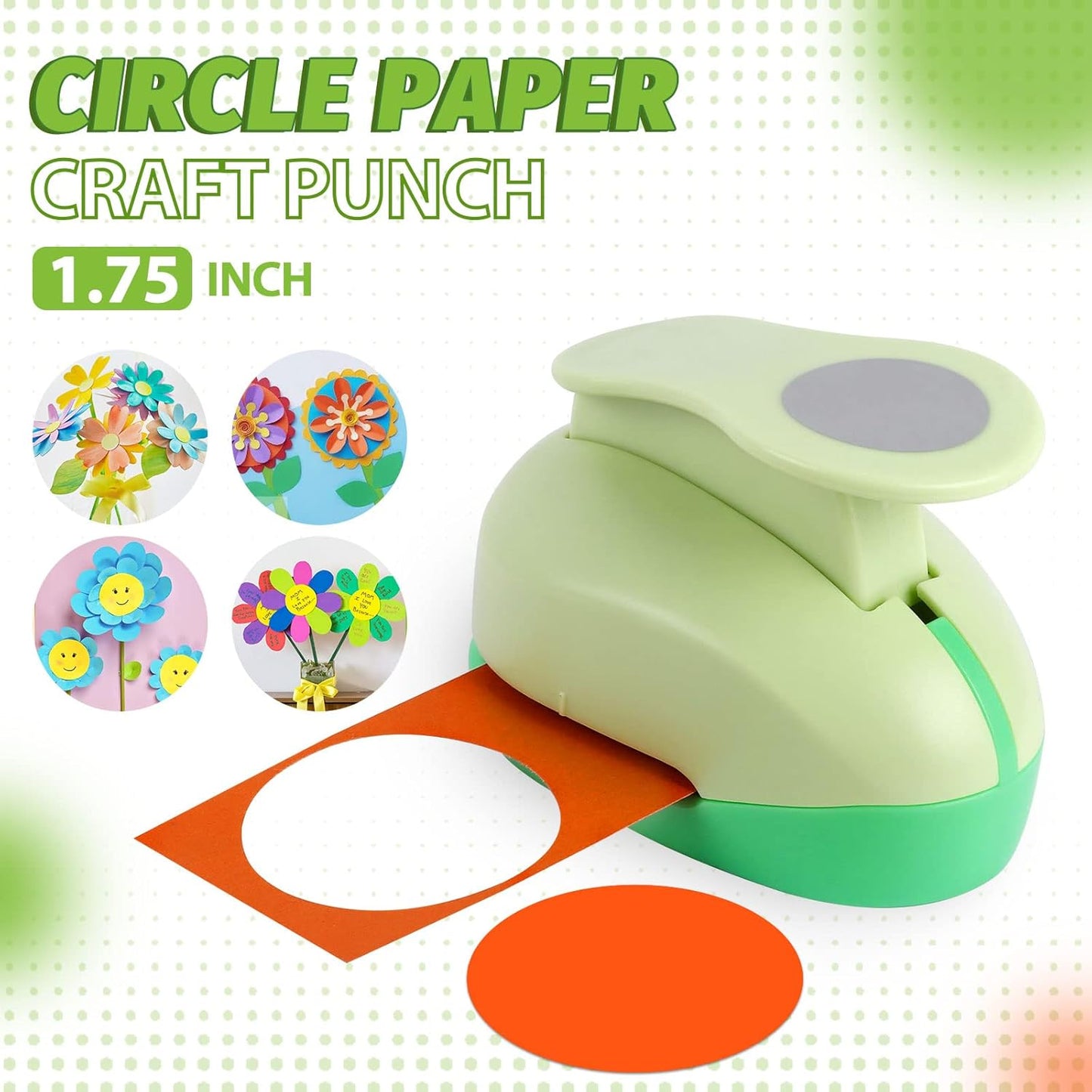 UCEC Circle Punch, 1.75 Inch Hole Punch for Crafting, Scrapbooking, Cards, Arts and Fun Projects - Handmade Paper Craft Circles