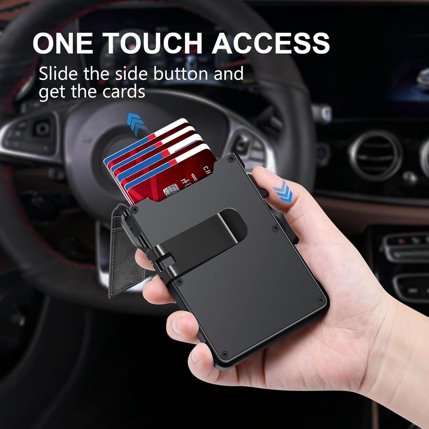 Airtag Wallet for Men, Mens Smart Wallet for Air Tag RFID Blocking, Minimalist Bifold Pop Up Aluminum Credit Card Case Holder 12+ Cards with ID Window, Gift for Men, No Airtag Included, Gray