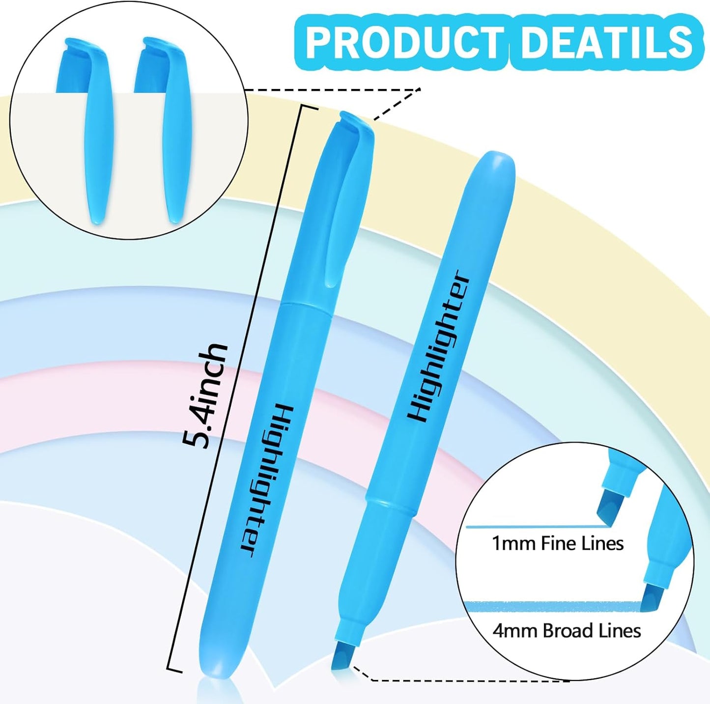 Duchong 360 Highlighters Bulk, Highlighters Assorted Colors for Adult Kids, Chisel Tip Dry-Quickly No Bleed Highlighter, Office Classroom Must Have, School Supplies for Teachers