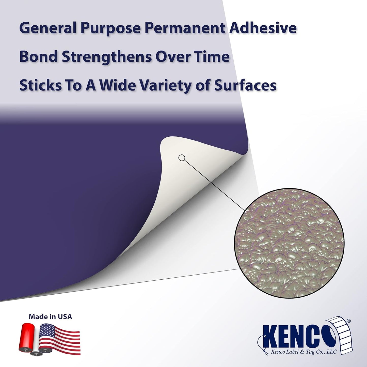 Kenco Color Coding 3 X 5 Rectangle Labels, Inventory Control Stickers 500 Labels Per Roll, Made in The USA (Dark Blue)