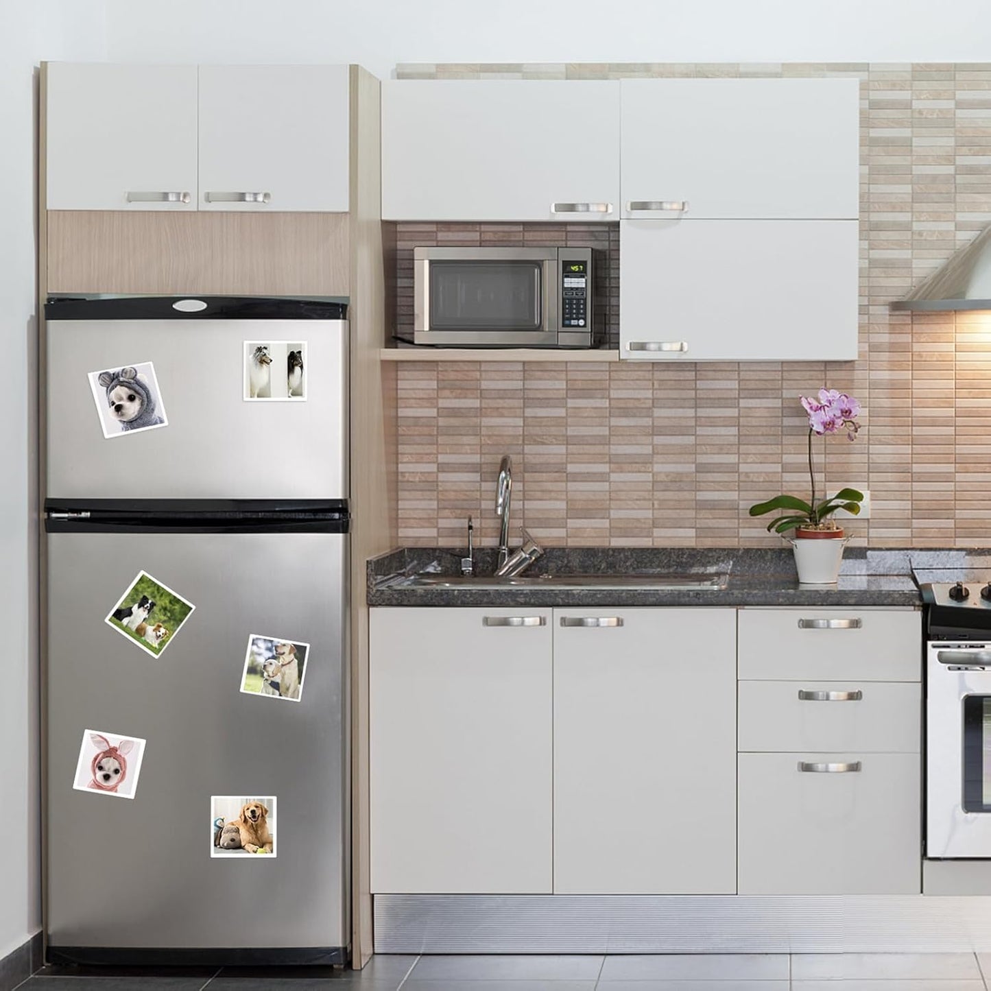 White Magnetic Picture Frame 4X4 for Refrigerator,12 Pieces Square Photo Magnets Sleeves for Fridge and Whiteboard,Locker