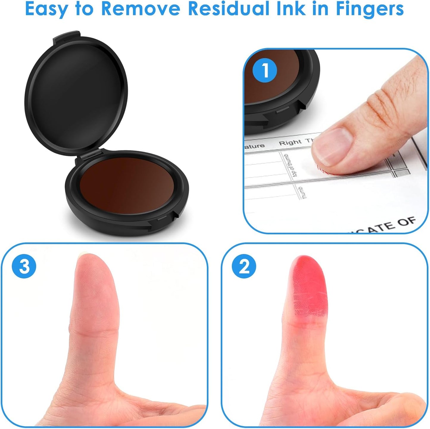 ERKOON 6 Pack Fingerprint Ink Pads, Thumbprint Ink Pad for Notary Supplies Identification Security ID Fingerprint Cards Law Enforcement Fingerprint (Red-1 Pack)