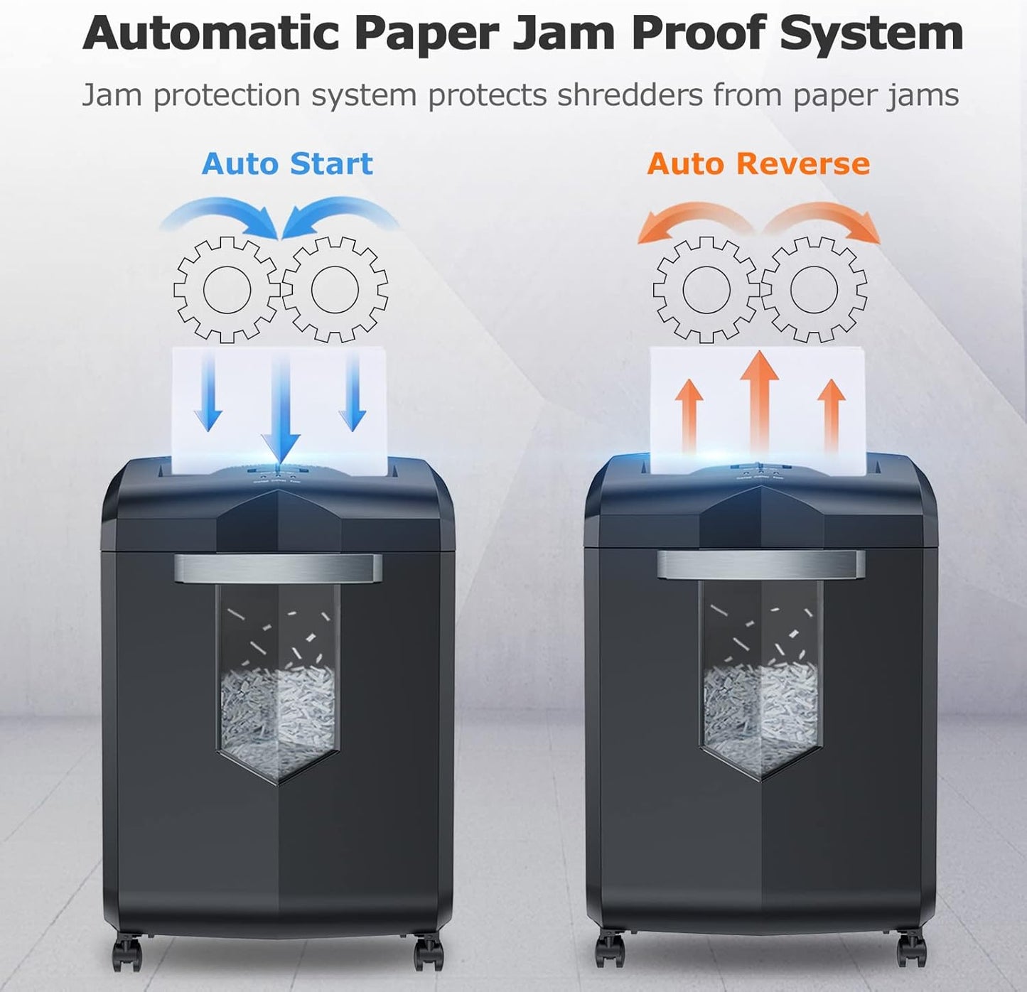 Bonsaii Paper Shredder, 18-Sheet 60-Minutes Shredder for Office Heavy Duty Cross-Cut Shredder with 6 Gallon Pullout Basket 4 Casters(C149-C)