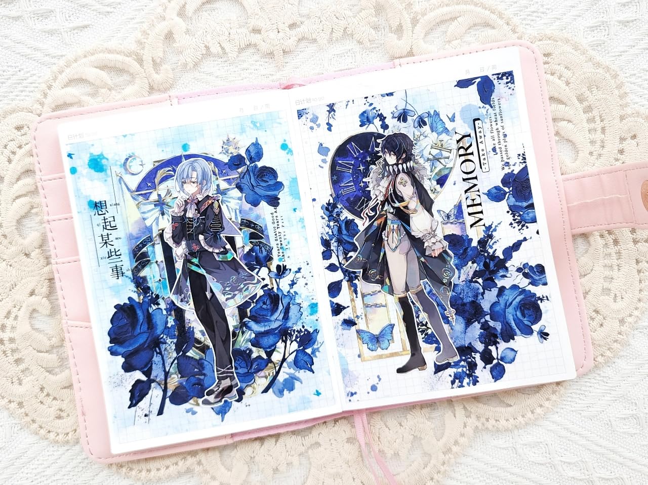 WT Cobalt Blue Wide PET Tape, Single Roll, Original Designs, Floral Decors, Transparent Clear Adhesive, Junk Journal Scrapbook Bujo Planner DIY Craft Supplies Gifts, Watercolor Flower