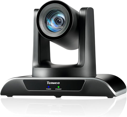 Tenveo HDMI/LAN/USB3.0 PoE PTZ Camera 20X Optical Zoom PTZ Camera IP Live Streaming, FHD 1080P 60FPS, for Church Services Worship Video Conference Live Streaming Online Meeting, 2025 Version