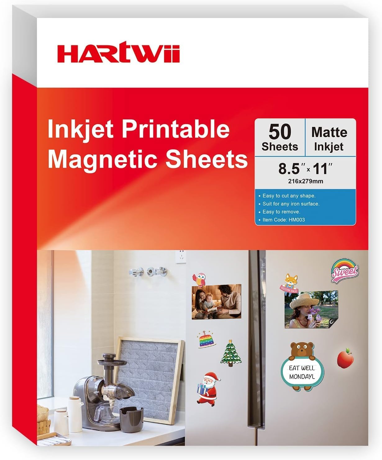 50 Sheets Bulk Printable Magnet Matte Sheets for inkjet printer Make Refrigerator Photo 13.5mil 8.5 x 11 inches Thick magnetic printer paper for cricut