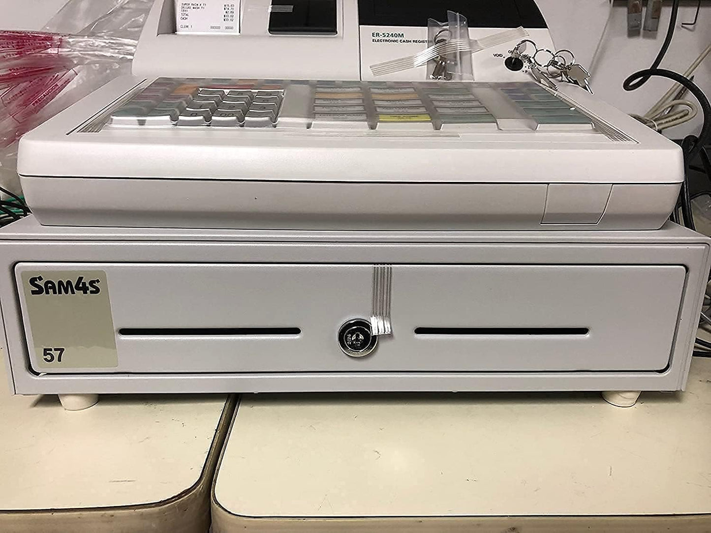 HK SYSTEMS SAM4S Cash Drawer Insert Money Tray Metal wire gripper 57, 5 Bills and 5 Coins, Compatible with Sam4s ER-5200, ER-5240, ER-5215, ER-900 Series, HK-7200 HK-7240, HK-7215 Series