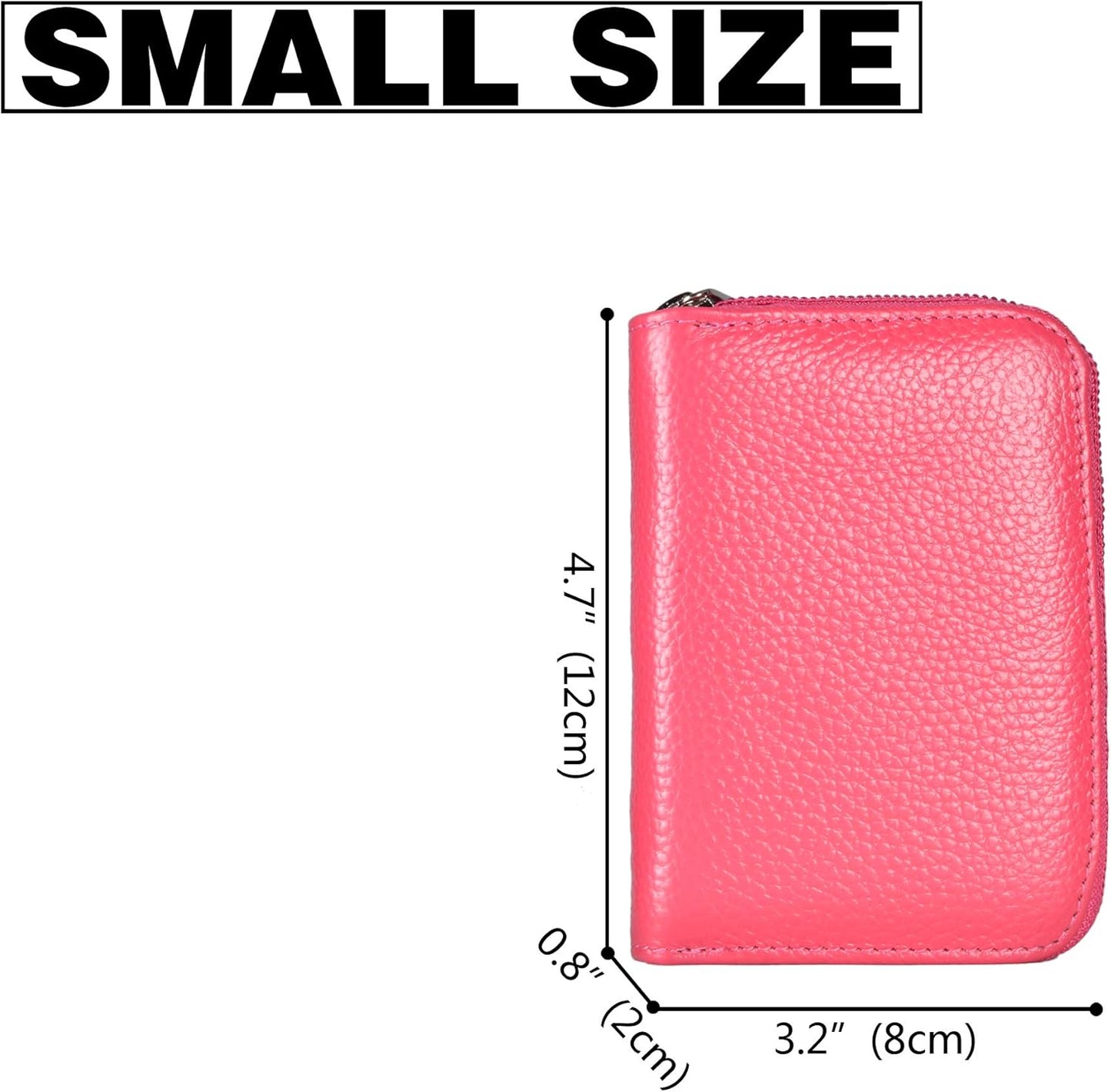 Easyoulife Genuine Leather Credit Card Holder Zipper Wallet With 26 Card Slots