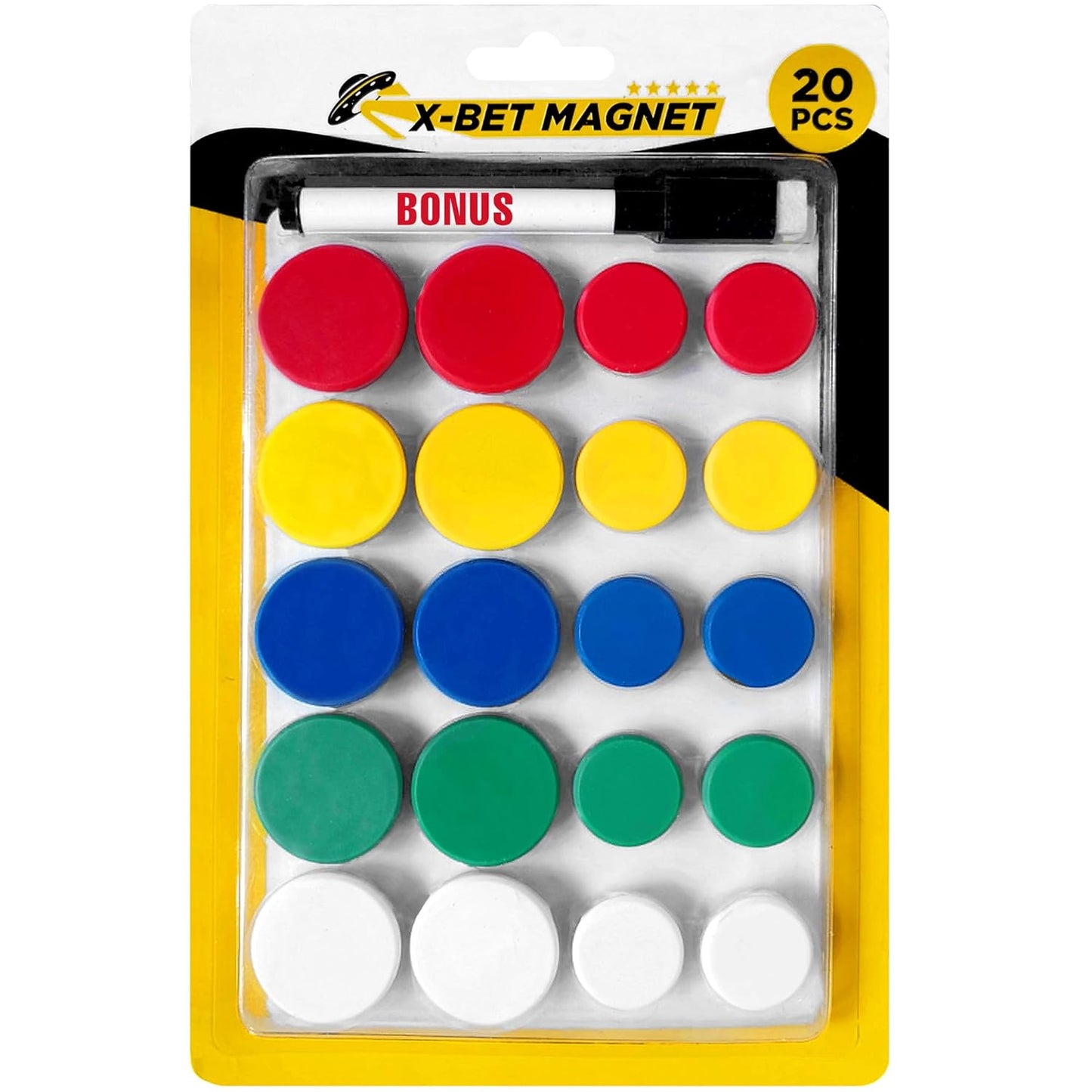 Refrigerator Magnets for Whiteboard, Fridge and Locker - Round Magnets for Classroom, Kitchen and Office - Fridge Magnets for Refrigerator 20 PCs