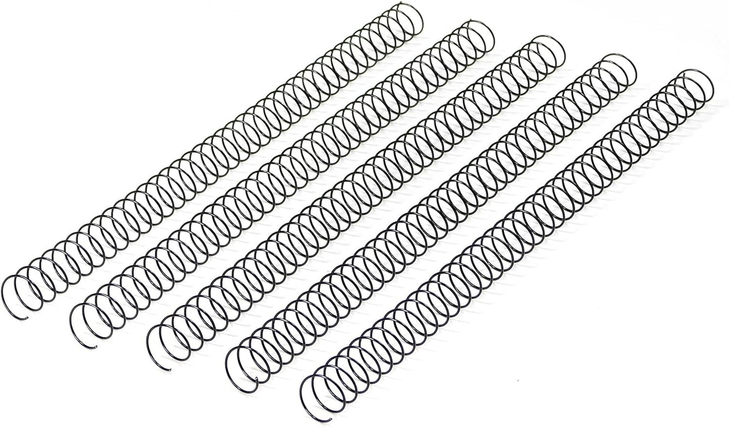 RAYSON 28.6mm Spiral Wire Coil Binding, 3:1 Pitch, 1-1/8" Metal Spiral Coils Binding 240 Sheets Capacity, Black Color & Pack of 50