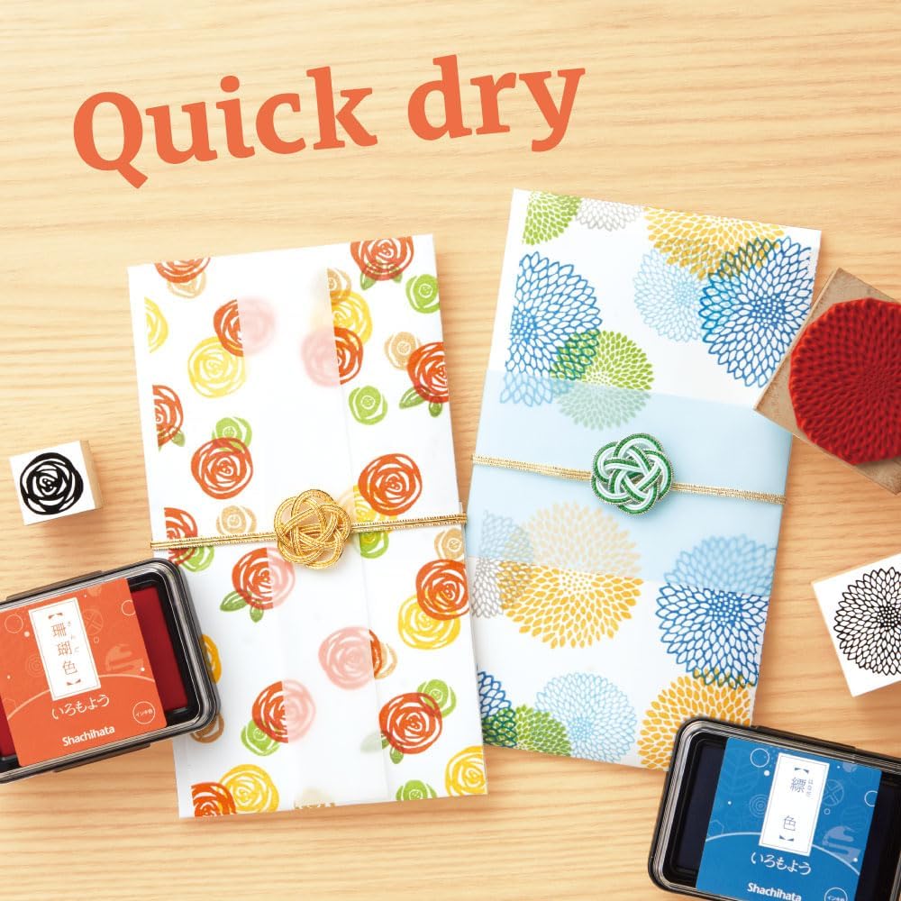 IROMOYO Stamp PAD, Traditional Japanese Ink Colour, Oil-Based Ink pad - Light Blue