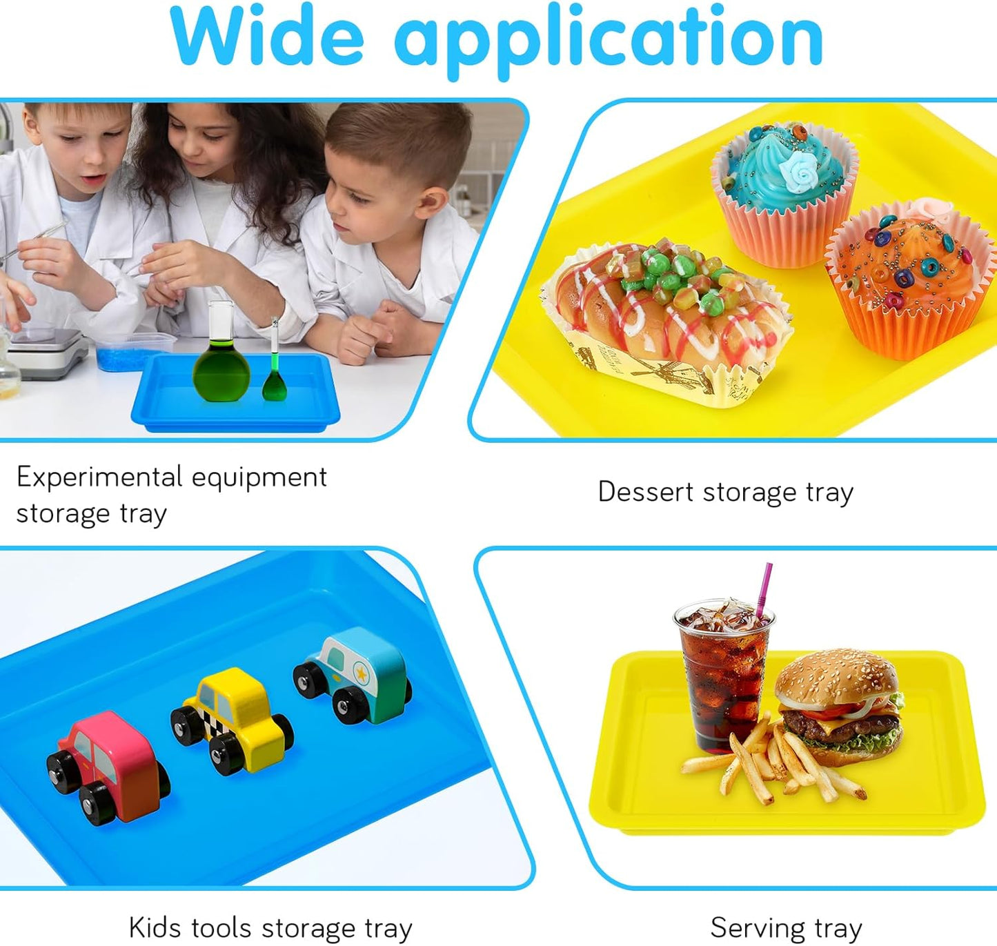 20-Piece Plastic Art Trays - Stackable Sand & Paint Mixing Trays, Multicolor Sensory Craft Organizer, Kids DIY Bead Painting Projects (5 Colors, 9.65 x 7.28 x 0.9 Inch)