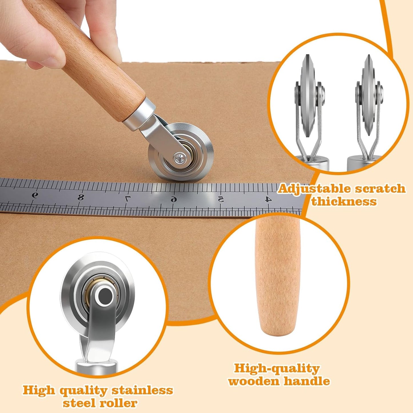 Box Resizer Tool, Thin Cardboard Scoring Tool, Apply to Scoring Board for Card Making, Corrugated Paper and Metal Sheets(2 Pcs,0.5mm,1.2mm)
