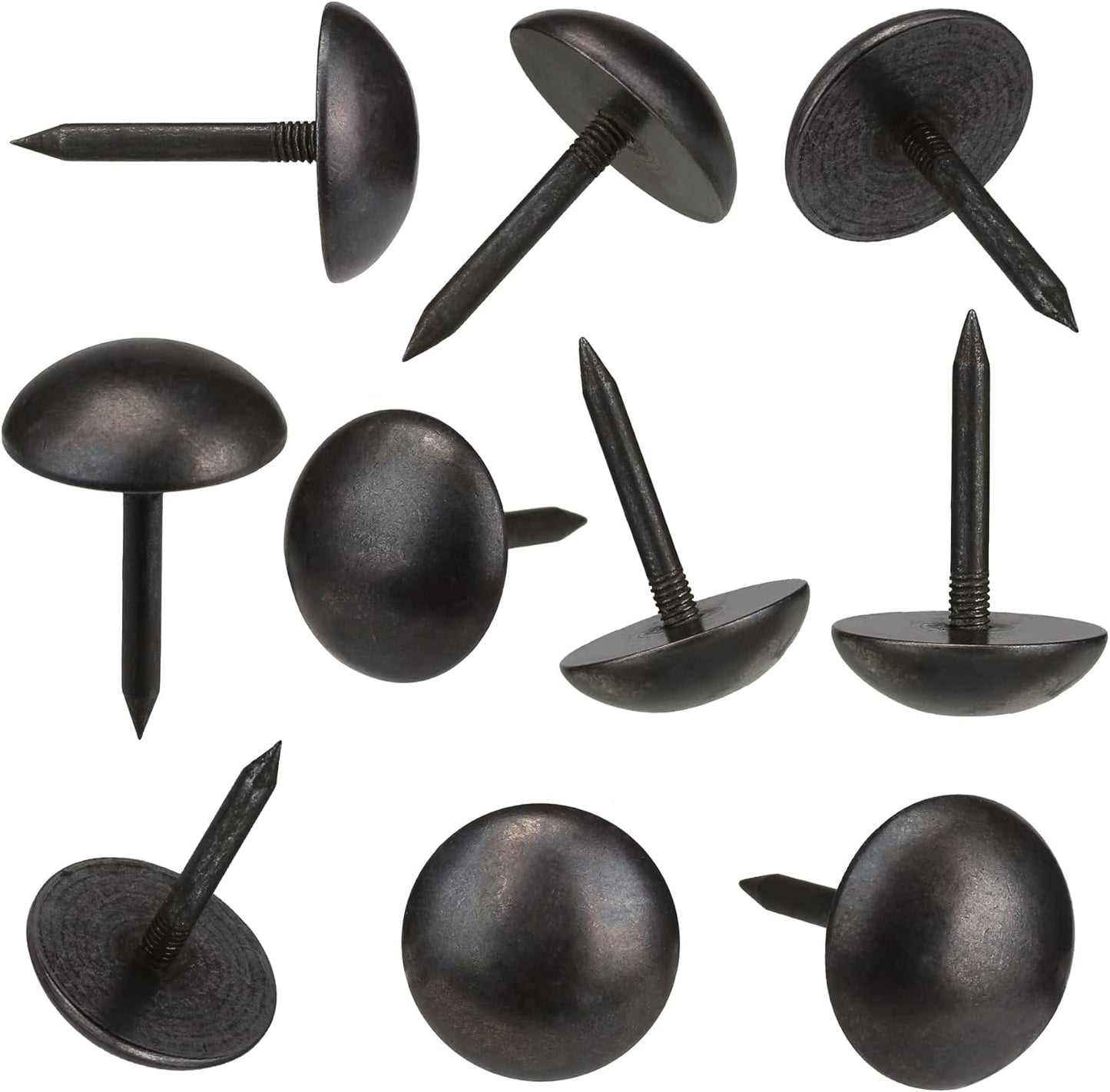 Retro Solid Pure Brass Tacks as Antique Upholstery Nails for Furniture, Decorative Push Pins for Wood,Carpet Tacks,Hardware Tacks,Cap Nails,Thumb Tacks，Brass Fasteners（7/10",18mm Black Color,10 Pcs)