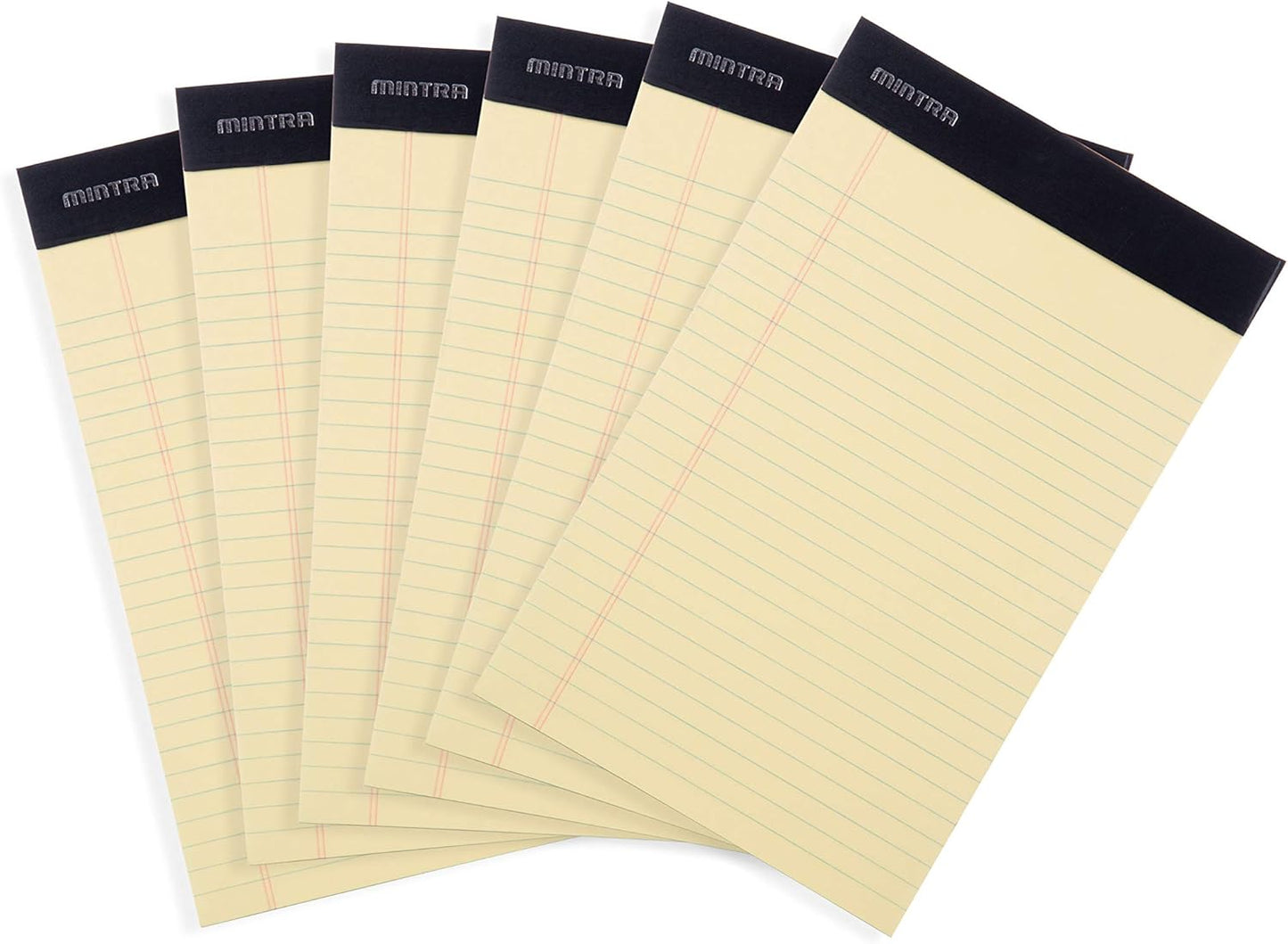 Mintra Office Legal Pads - ((BASIC CANARY 6pk, 5in x 8in, NARROW RULED))