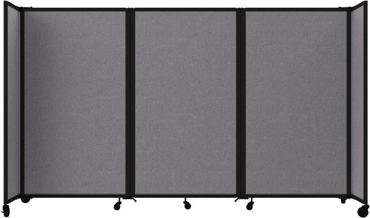 Versare Room Divider 360 Portable Wall Partition | Folding Panels | Large Freestanding Divider | Locking Wheels | Temporary Room Separator