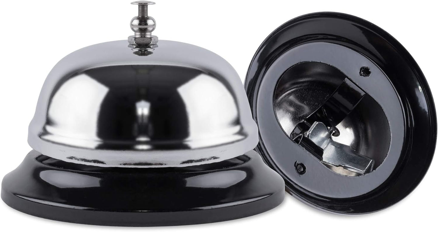 Super Z Outlet Call Bell 2-Pack - Classic Service Bell for Desk, Counter, or Reception 3.35", Gleaming Stainless Steel, Corrosion-Resistant, for Home, Office, School
