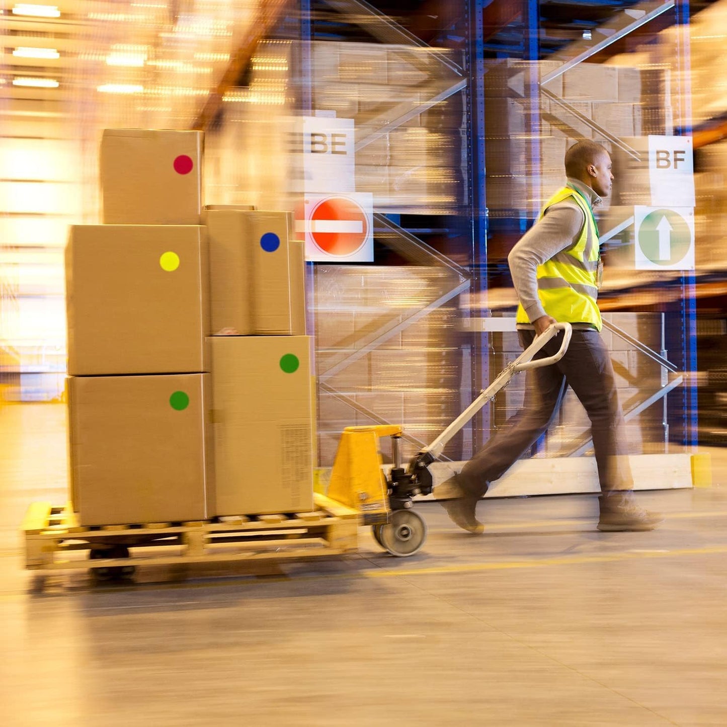 ChromaLabel 3 Inch Circle Sticker Labels, Easy to Write On Colored Dot Stickers, Permanent Adhesive Labels for Organization and Inventory - 500 Sticky Dots per Roll, Red Dot Stickers - Case of 5