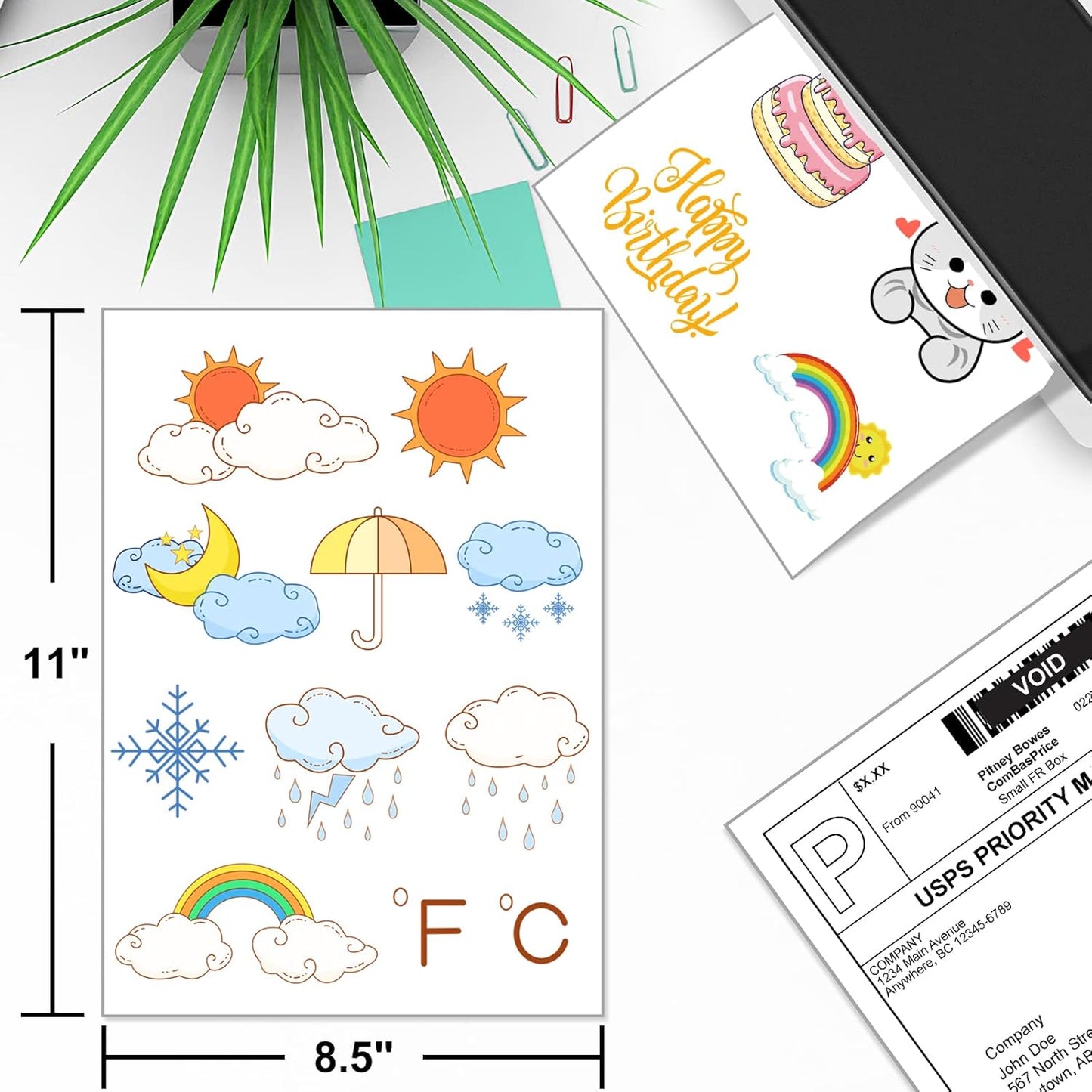 BESTEASY Sticker Paper 8.5" x 11" Full Sheet Label Stickers for Laser & Inkjet Printers, Self-Adhesive Paper Shipping Labels (2000 Sheets,2000 Labels)