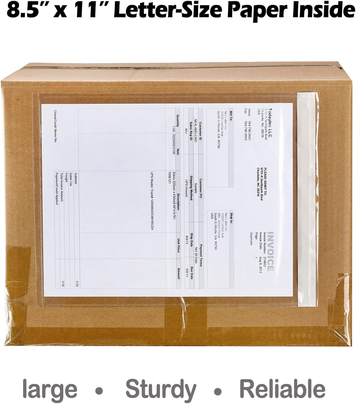 2.5 Mil Premium Clear 9.5'' x 12'' Packing List Envelopes, Adhesive Shipping Label/Documents Pouches/Sleeves for Full Page Letter-size (8.5''x11'') Papers (50 Pack)