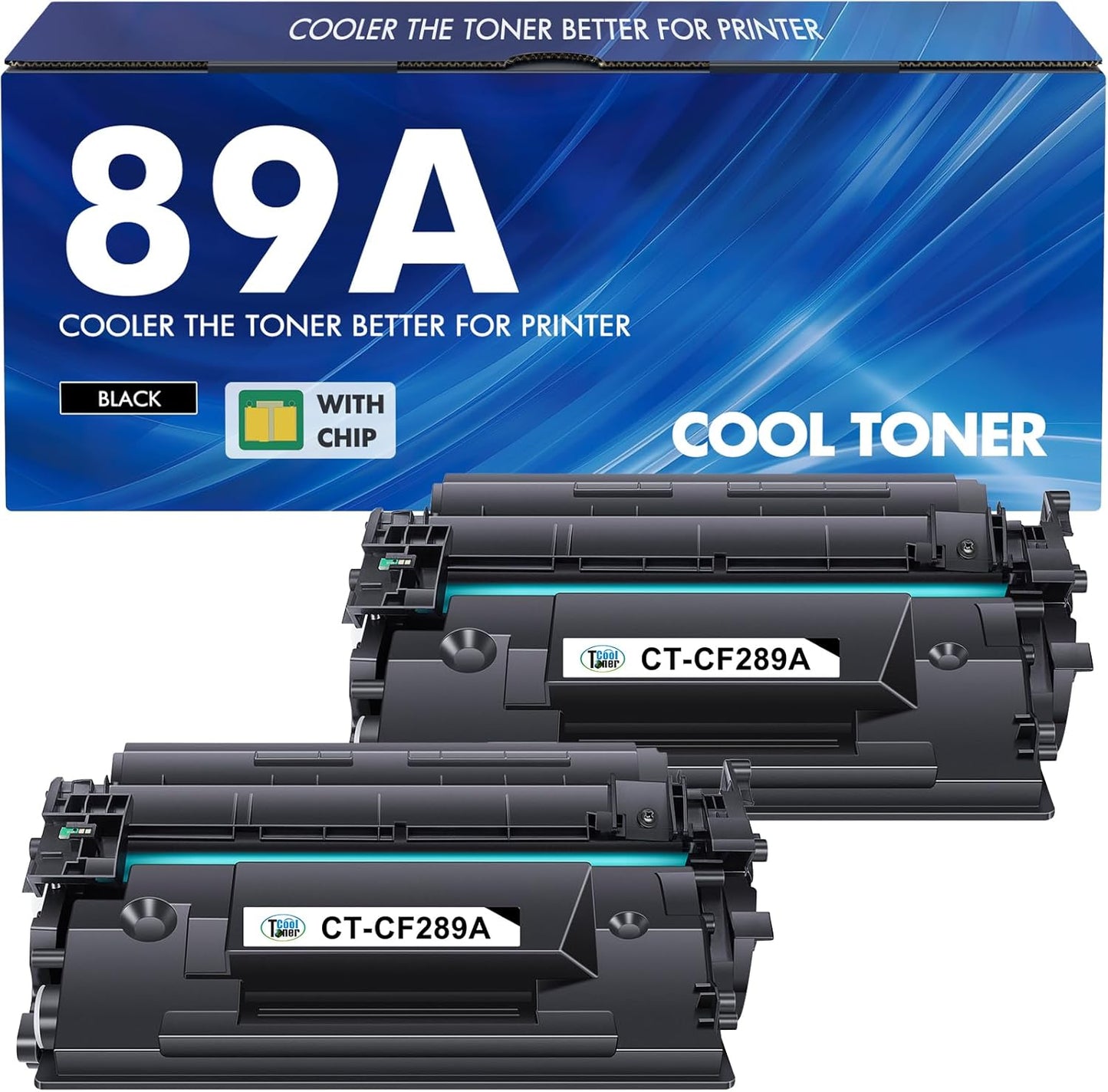 89A Black Toner Cartridge 2 Pack Compatible Replacement for HP 89A CF289A 89X CF289X (with Chip) for Enterprise M507 M507n M507dn M507x MFP M528dn M528f M528c M528z M528 Series Printer
