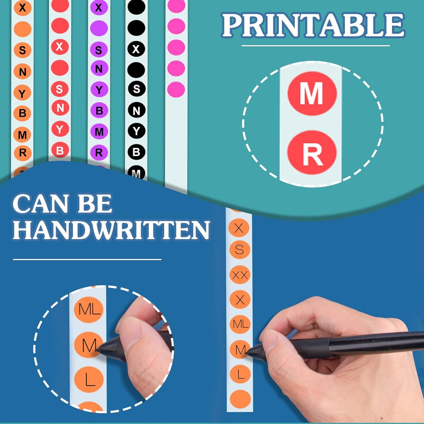 5000 PCS 1/2 Inch Solid Round Color Coding Labels Roll, Self-Adhesive Circle Dot Sticker 10 Assorted Colors for Inventory and Home Organize, File Classification