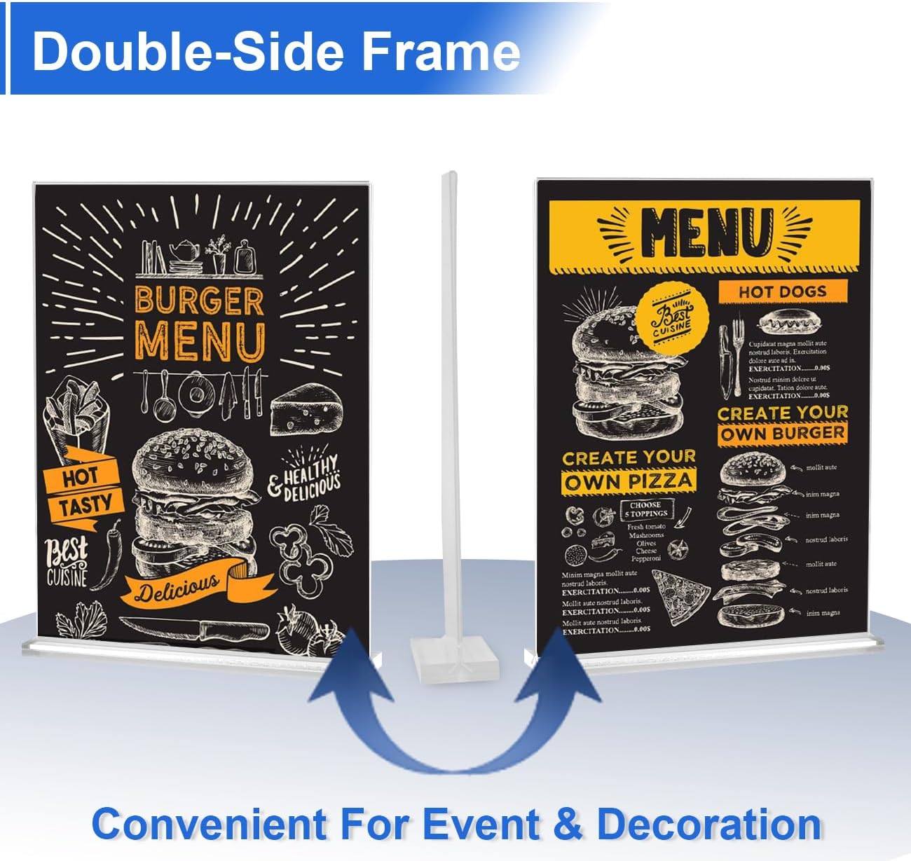 18 Pack Acrylic Sign Holder 8.5 X 11, Vertical T Shape acrylic sign holder for Office Store Restaurants Wedding Party Decoration