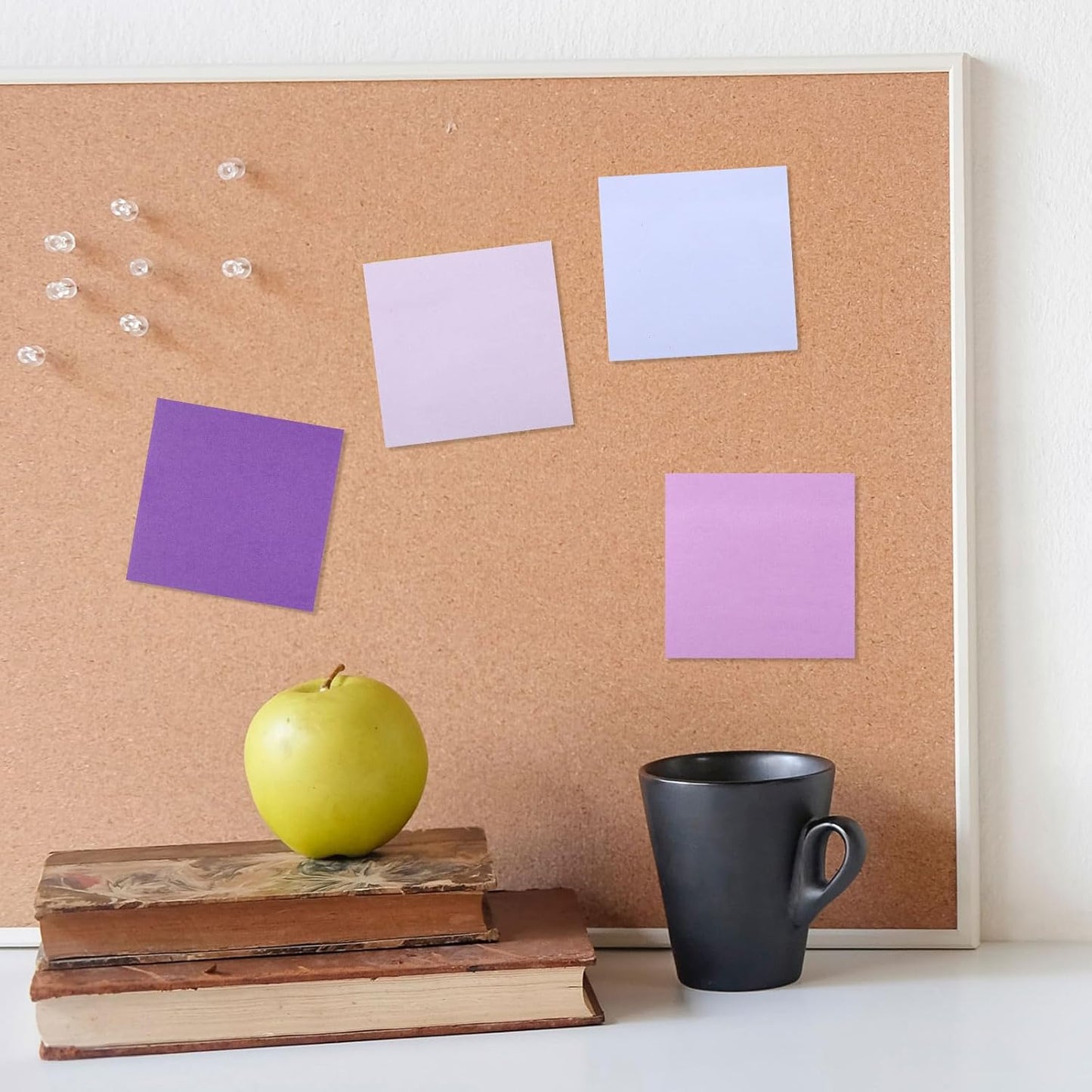 Thenshop 36 Pads Sticky Notes 3''x3'', Self Stick Notes Pads Office Supplies, 50 Sheets/pad Colored Aesthetic Sticky Accessories Home, Office, Notebook(Purple)