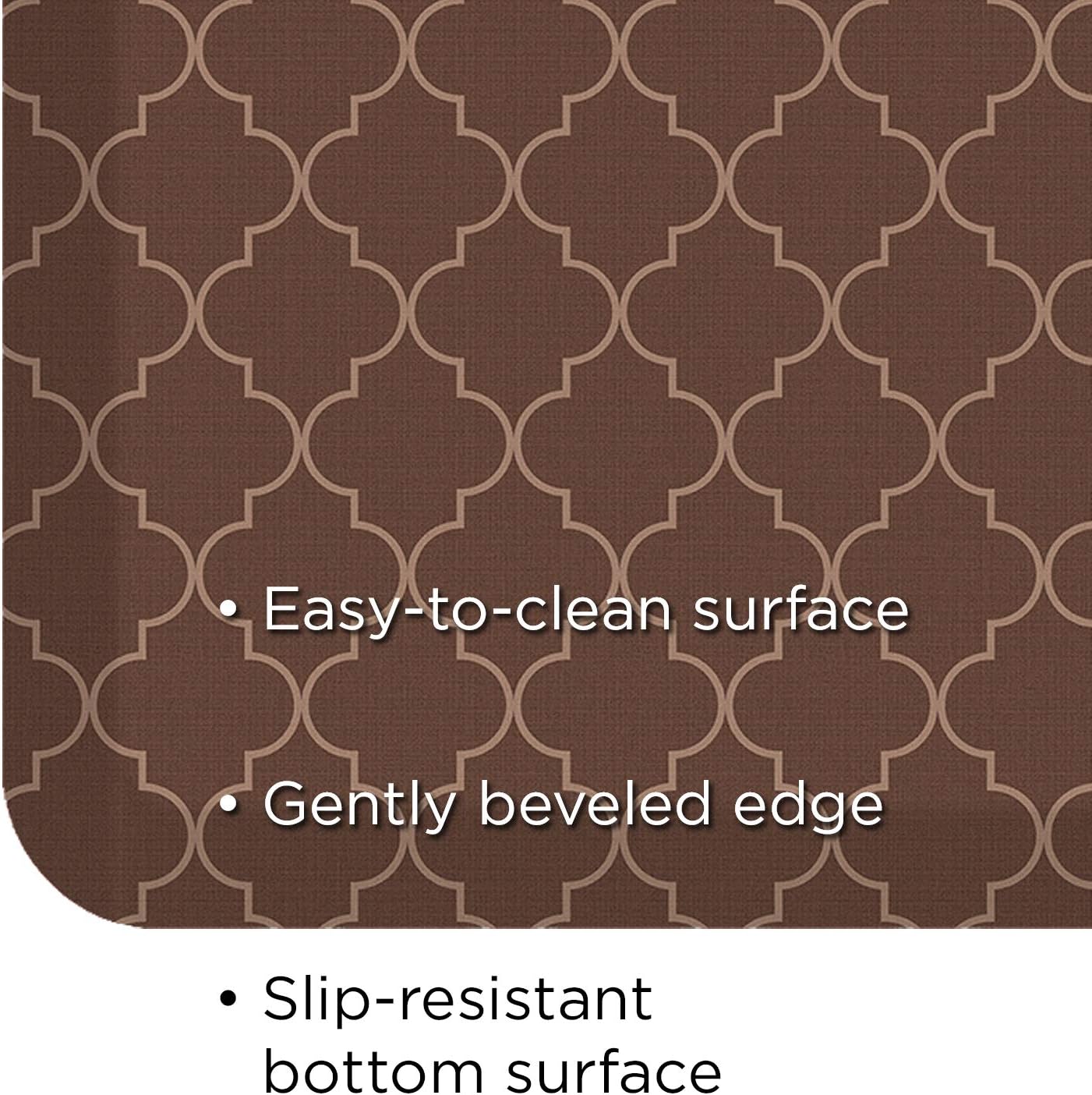 GelPro Anti-Fatigue Designer Comfort Kitchen Floor Mat, 20x48, Trellis Walnut Stain Resistant Surface with 3/4” Thick Ergo-Foam Core for Health and Wellness