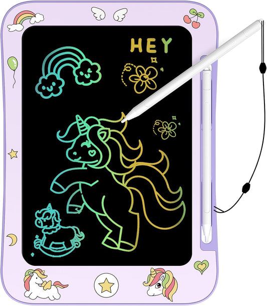 LCD Writing Tablet for Kids, Colorful Screen Drawing Board for 3-7 Year Old Boys & Girls - Educational Toys for Birthday & Christmas (Unicorn)