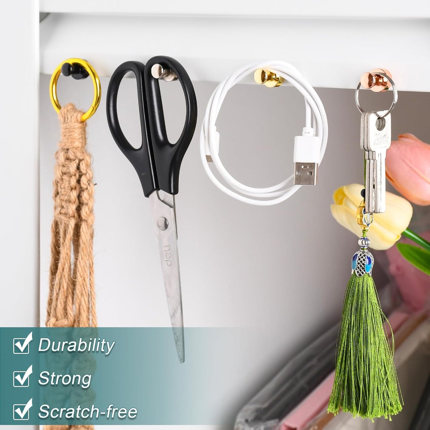 50 Pack Fridge Magnets, 4 Color Small Strong Rare Earth Magnets for Whiteboard, Push Pin Neodymium Magnet Refrigerator Magnet for Office, Classroom, Kitchen, Home