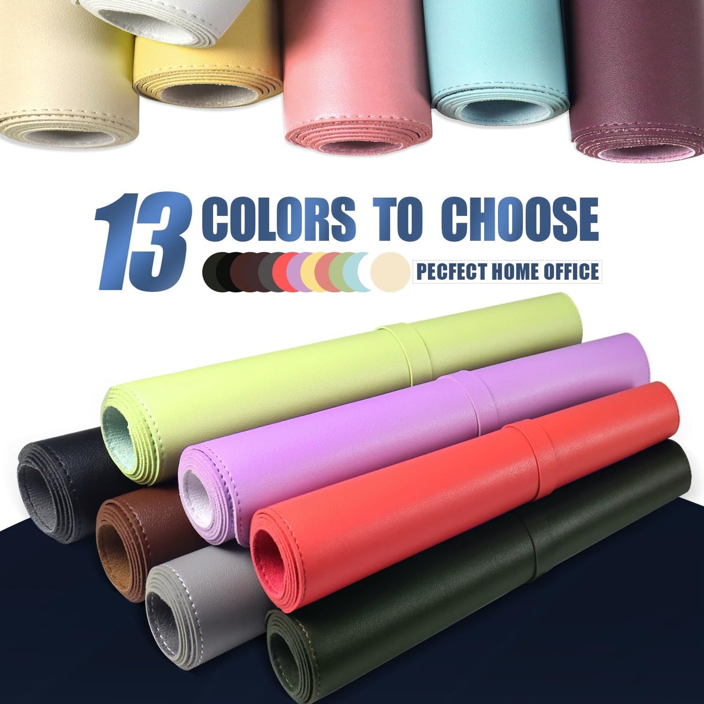 Leather Desk Pad Protector, 39.4' X 17'' Large Mouse Pad, Office Desk Mat, Non-Slip PU Leather & Suede Base Desk Blotter, Laptop Desk Pad, Desktop Mat for Office Home, Candy Red