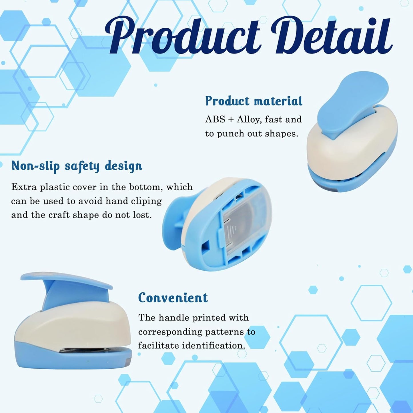 Hexagon Punch for Paper Crafts, Size 1.3-Inch, Hexagon Hole Cutter, Hexagon Shape for Greeting Card Making, Handmade Scrapbooking, DIY Arts