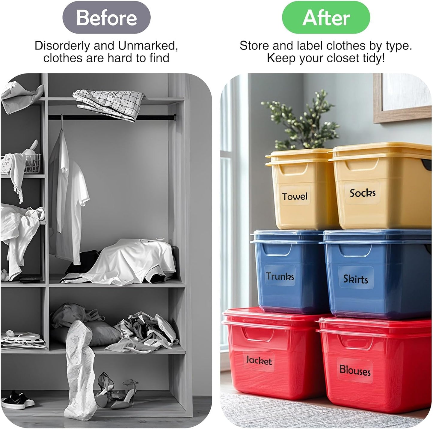 100Pcs Clear Large Labels for Storage Bins,6x4 Inch Removable Labels,Large Labels for Blank Box,Strong Adhesive Tear Resistant No Residue Blank Labels (Trasparent)