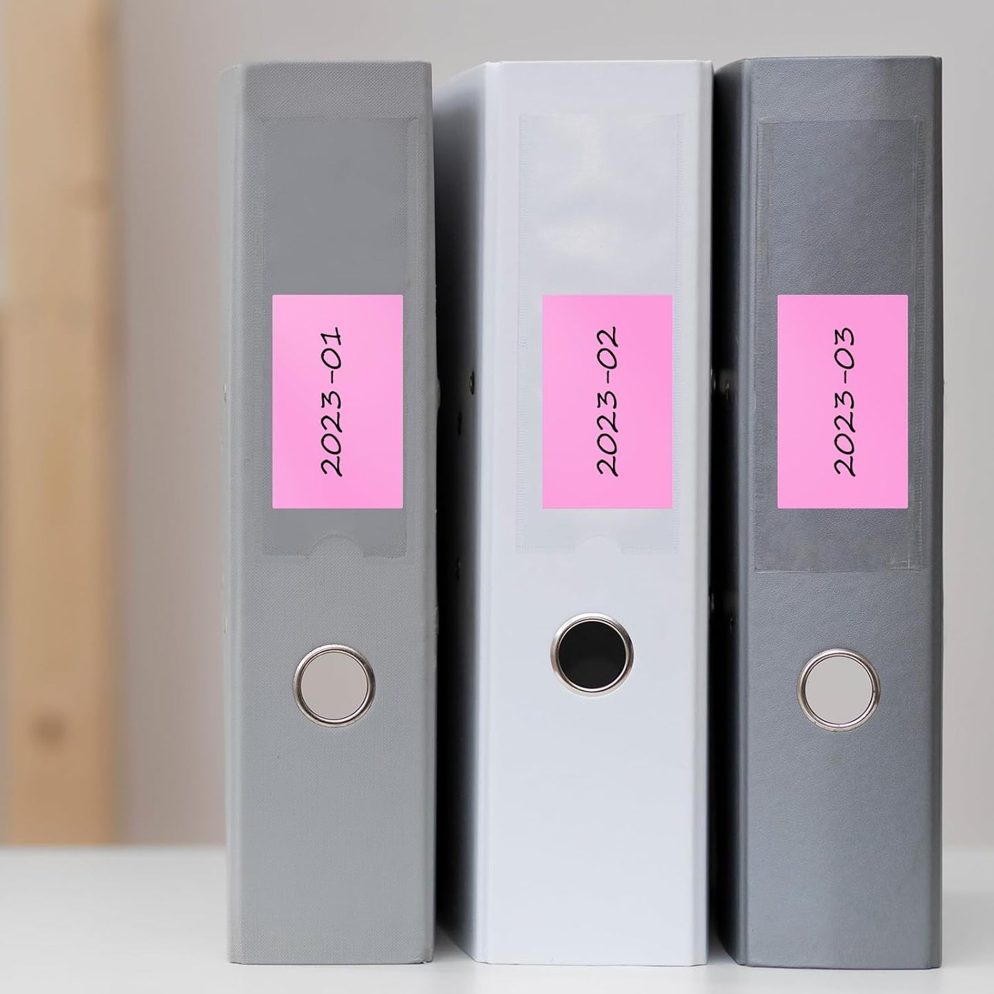 Pink Color Coding Labels 3 × 2 Inches Self-Adhesive Rectangle Stickers Waterproof Name Tags for Office School Home 40 PCS