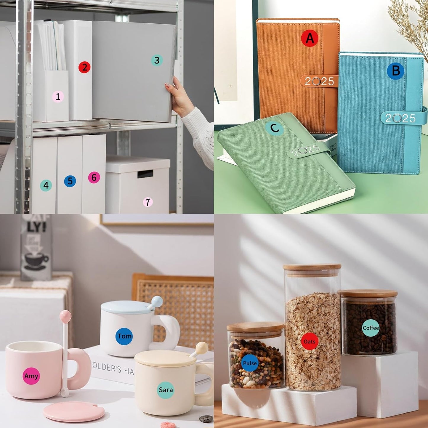 STARLIBOO Colored Dot Stickers, 1 Inch Circle Color Code Label, Waterproof Garage Sale Stickers, Yard Sale Price Labels (2 Rolls/ 1000Pcs, Lake Blue)