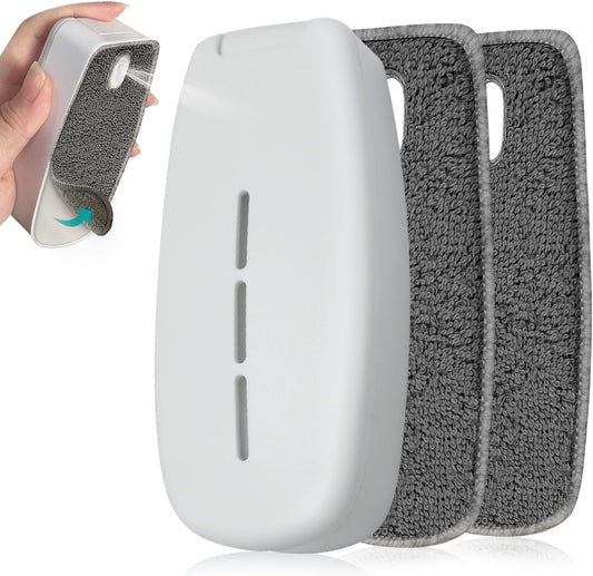 Replaceable Dry Erase Spray Eraser, 3-in-1 Non-Magnetic Chalkboard Erasers for Glass Marker Board Whiteboard, ZHIDIAN Dustless Chalk Cleaner w/ 2 Microfiber Pads