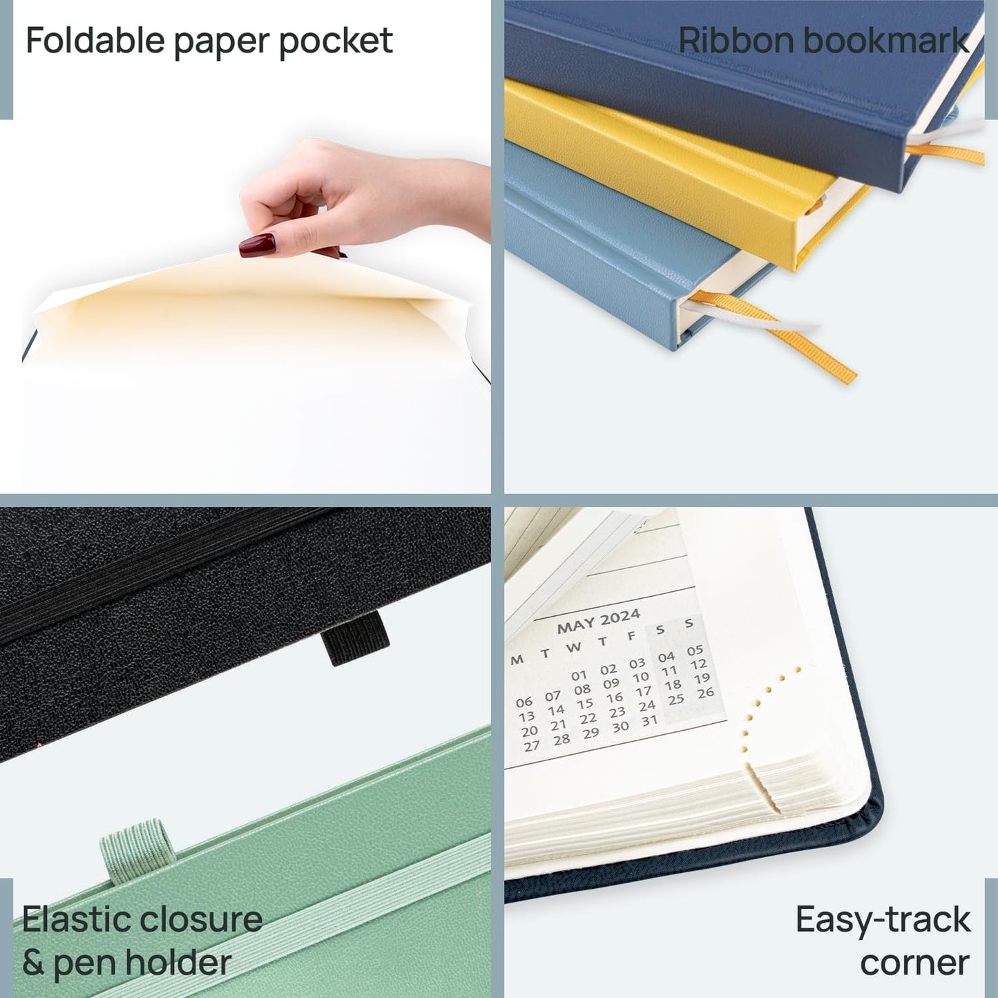 POPRUN 2026 Planner (Medium Size 8.5''x 6.5'' Hardcover) - Daily Weekly and Monthly Calendar Agenda 2026 Appointment Book with Hourly Time Slots, Monthly Tabs, 100 GSM - Violet