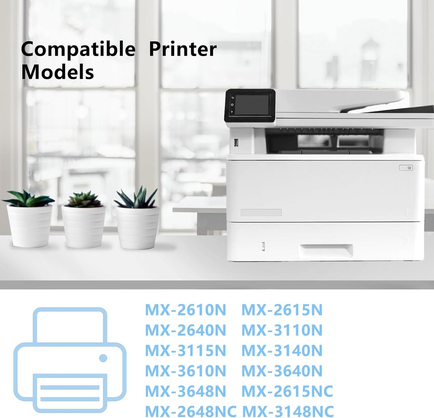 MX-36NT MX36NT MX36NTBA MX36NTCA MX36NTMA MX36NTYA High Capacity Toner Cartridge Compatible for Sharp MX-2610N 2615N 2640N 3110N 3115N 3140N 3610N 3640N 3648N Printer (4-Pack)