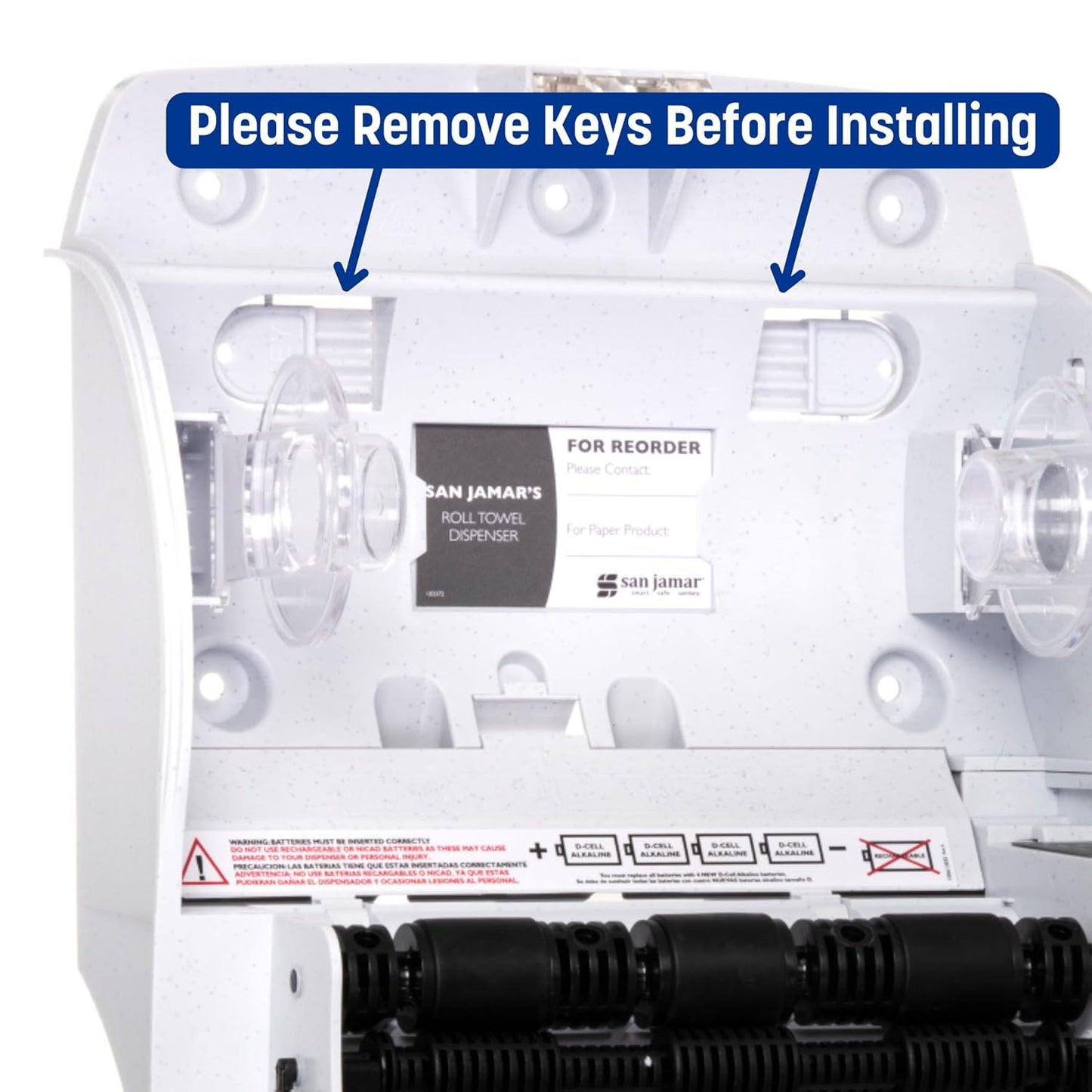 San Jamar Classic Paper Towel Dispenser Smart Essense Electronic Roll Towel Dispenser for Bathroom, Kitchens, and Restaurants, Plastic, 9.75 x 14.50 x 12.50 Inches, Blue